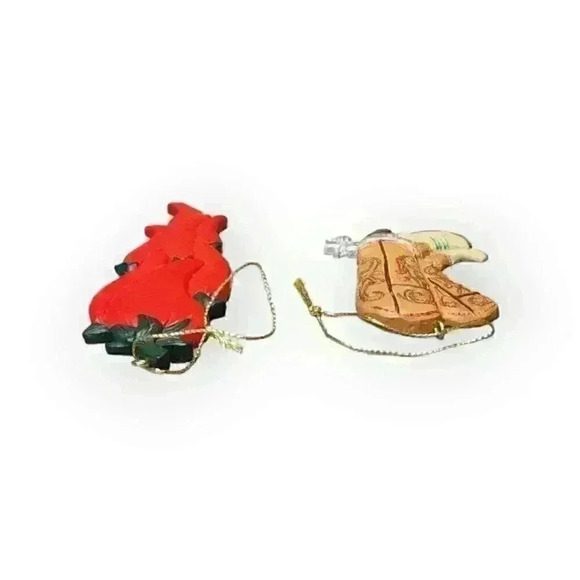 Kurt Adler Christmas Ornaments Southwestern Red Hot Chili Peppers & Cowboy Boots - Picture 6 of 6
